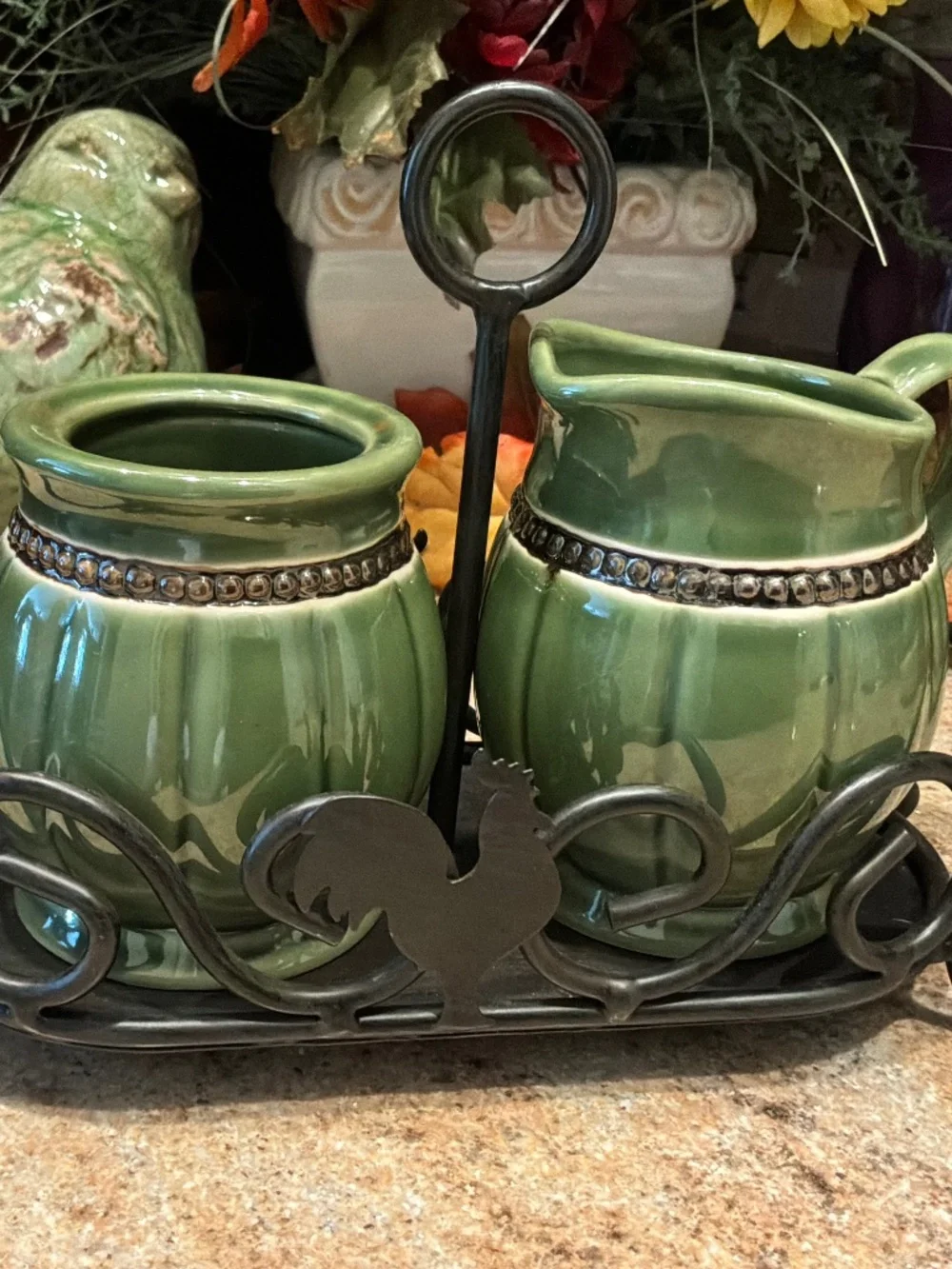 Cracker Barrel Rooster sugar & creamer set